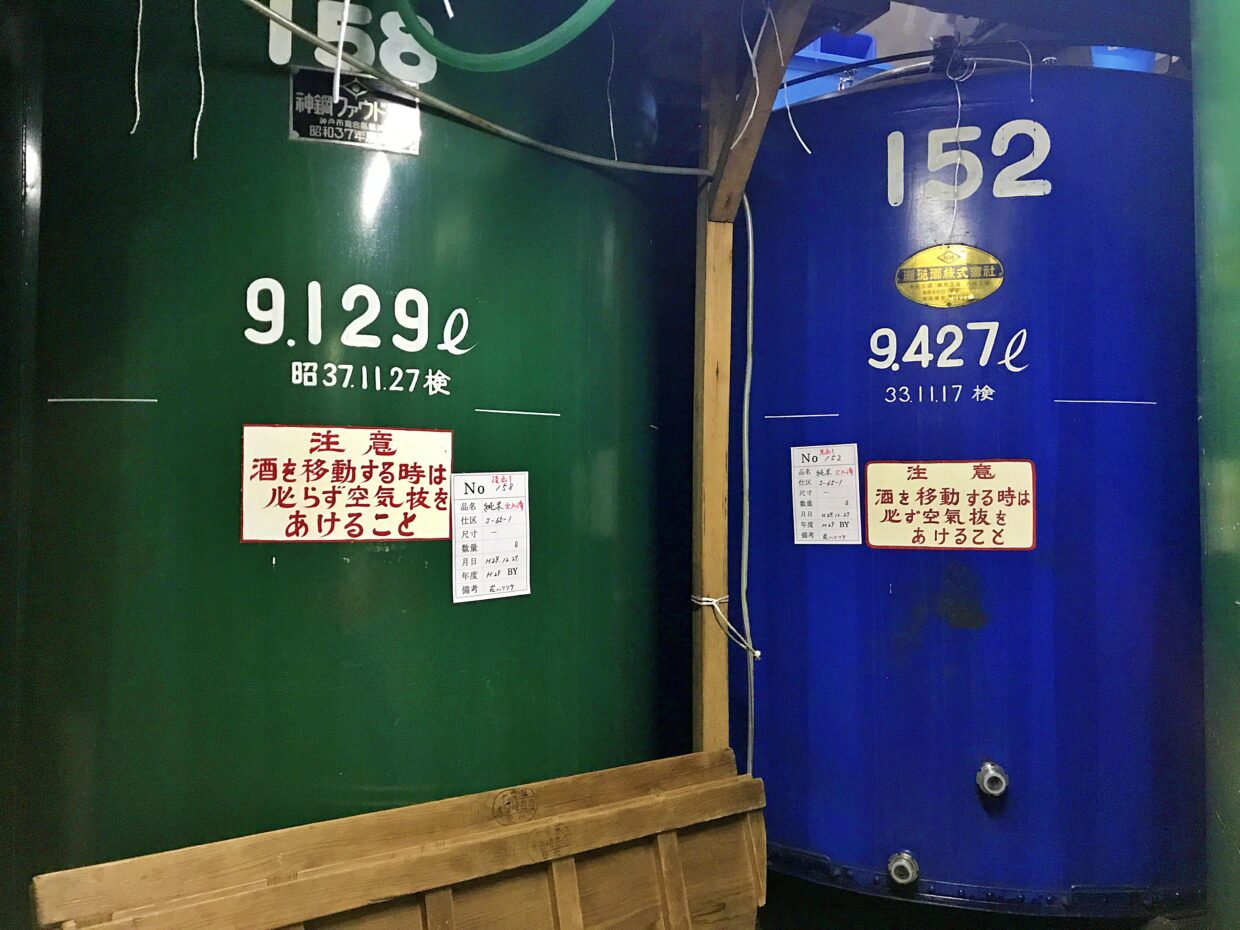 Big tanks for brewing sake in Takayama